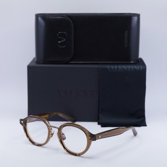 Valentino V-ESSENTIAL-IV VLX-132D AF Round Eyeglasses 46mm - Transparent Brown - Picture 7 of 11